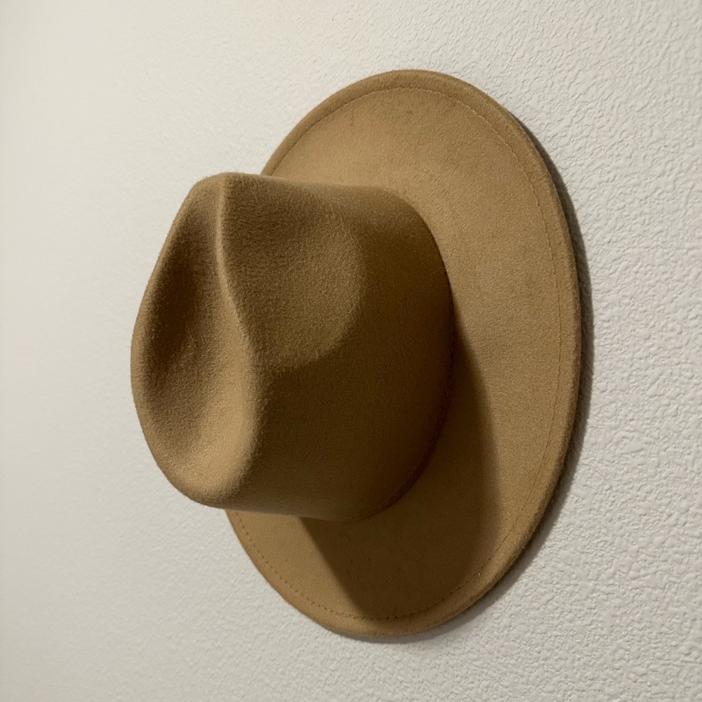 BROWN Wide-Brim Felt Hat
